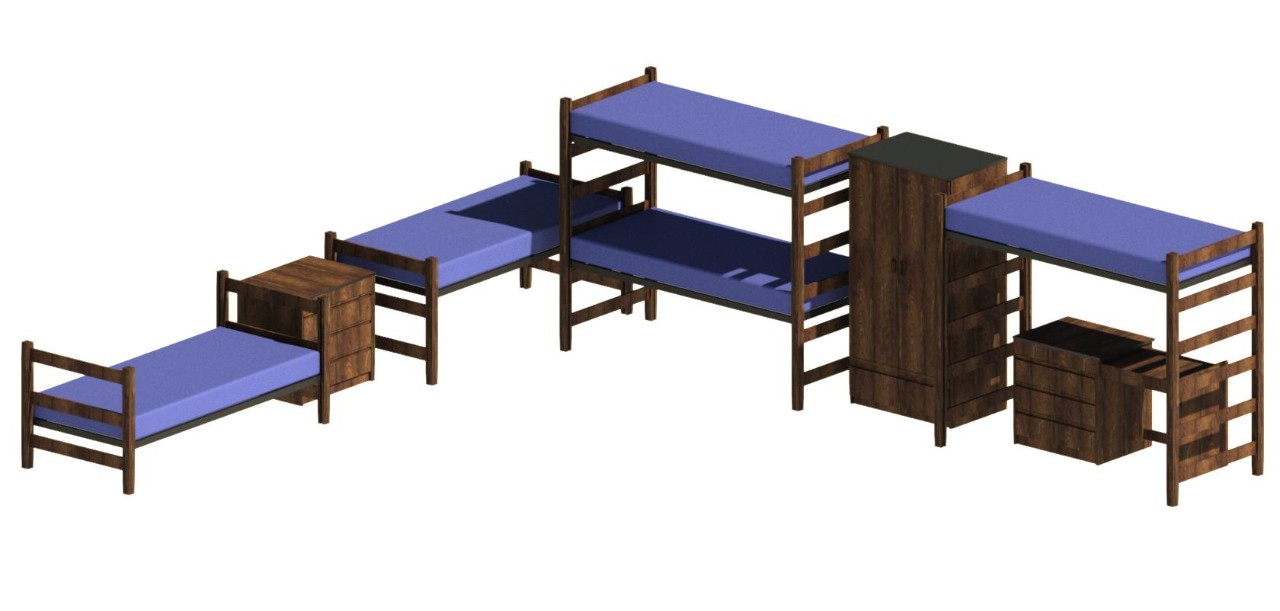 Loft comparison left to right: standard, junior, bunk, high loft